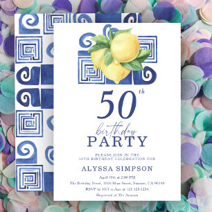 Invitación de cumpleaños número 50 al estilo Medit