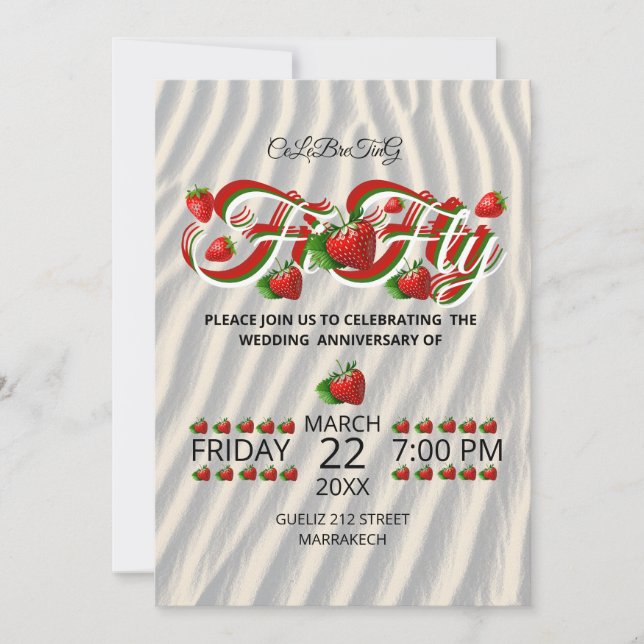 Invitación de cumpleaños número 50, Boda de Oro (Anverso)