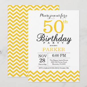 Invitación de cumpleaños número 50 con Chevron Ama