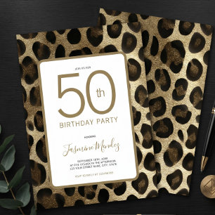 Invitación de cumpleaños número 50 con estampado d