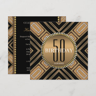 Invitación de cumpleaños número 50 con estilo Art