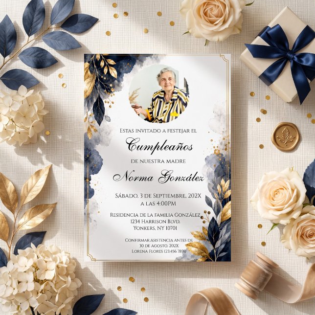 Invitación de cumpleaños número 50 con foto en esp (Subido por el creador)