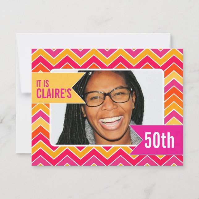 Invitación de cumpleaños número 50 de Chevron con  (Anverso)