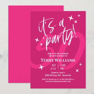 Invitación de cumpleaños número 50 de color rosa i