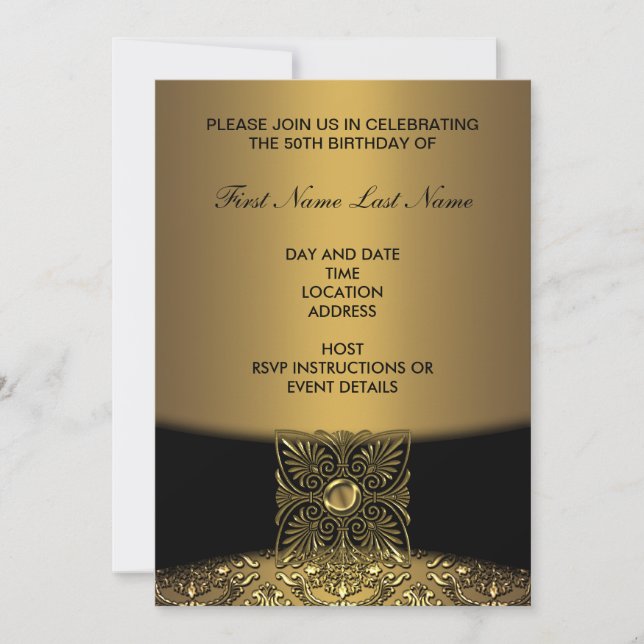 Invitación de cumpleaños número 50 de Damasco Dora (Anverso)