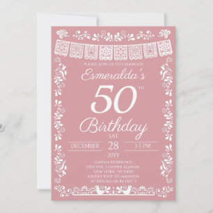 Invitación de cumpleaños número 50 de Fiesta Mexic