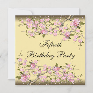 Invitación de cumpleaños número 50 de flor de cere