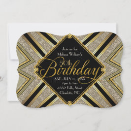 Invitación de cumpleaños número 50 de Gatsby Black