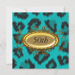 Invitación de cumpleaños número 50 de Leopardo Tea