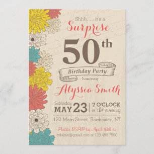 Invitación de cumpleaños número 50 de Surprise