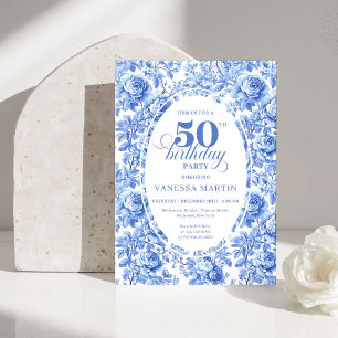 Invitación de cumpleaños número 50 elegante con to