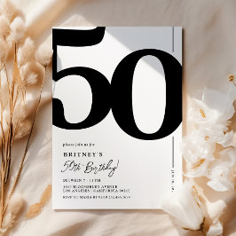 Invitación de cumpleaños número 50 elegante en bla