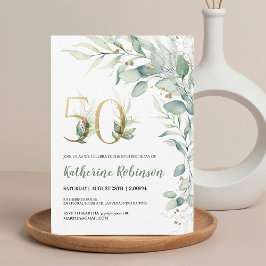 Invitación de cumpleaños número 50 en Rosa Elegant