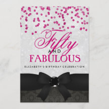 Invitación de cumpleaños número 50 fabulosa de ros