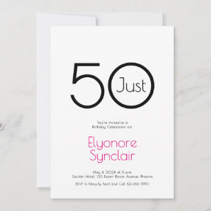 Invitación de cumpleaños número 50 Minimal Just Fi