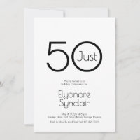 Invitación de cumpleaños número 50 Minimalista Jus