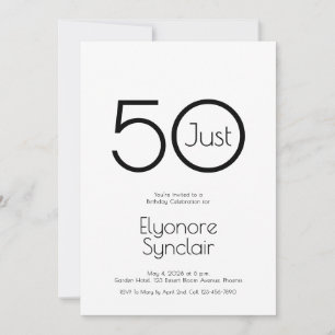 Invitación de cumpleaños número 50 Minimalista Jus