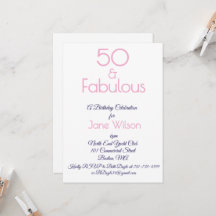 Invitación de cumpleaños número 50 Navy y Rosa