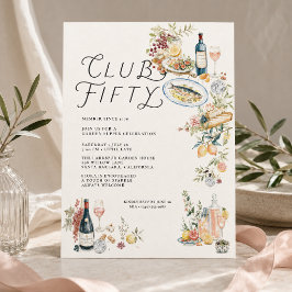 Invitación de cumpleaños número 50 para cena de ja
