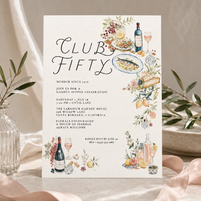 Invitación de cumpleaños número 50 para cena de ja (Subido por el creador)