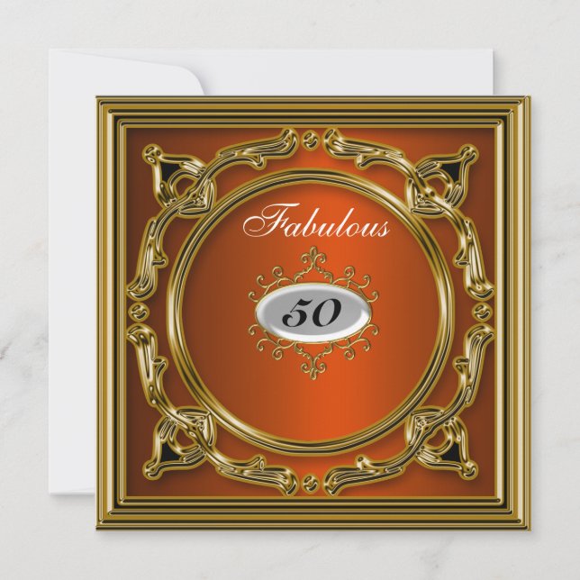 Invitación de cumpleaños número 50 Quincuagésimo (Anverso)