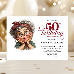 Invitación de cumpleaños número 50 retro divertida