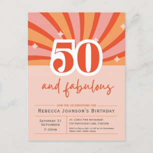 Invitación de cumpleaños número 50 retro fabulosa