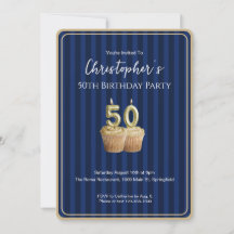 Invitación de cumpleaños número 50 única para él e