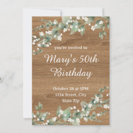 Invitación de cumpleaños número 50 - Vegetación rú