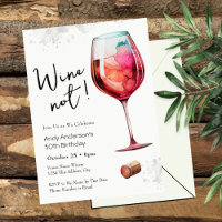 Invitación de cumpleaños número 50 Wine Not