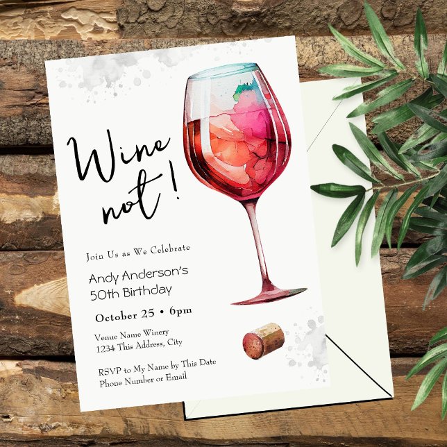 Invitación de cumpleaños número 50 Wine Not (Subido por el creador)