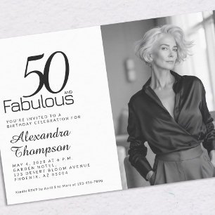 Invitación de cumpleaños número 50 y fabuloso