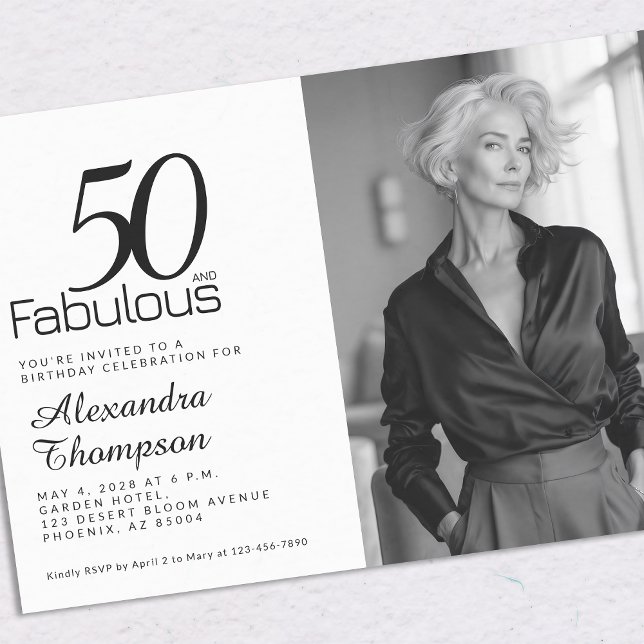 Invitación de cumpleaños número 50 y fabuloso (Subido por el creador)