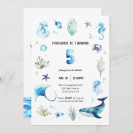 Invitación de cumpleaños número 5 Bajo El Mar