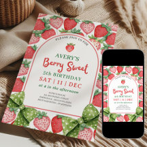 Invitación de cumpleaños número 5 Berry Sweet de F