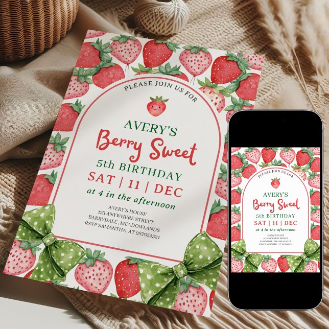 Invitación de cumpleaños número 5 Berry Sweet de F (Subido por el creador)