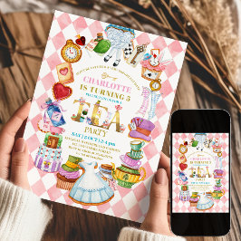 Invitación de cumpleaños número 5 de Alice in Wond