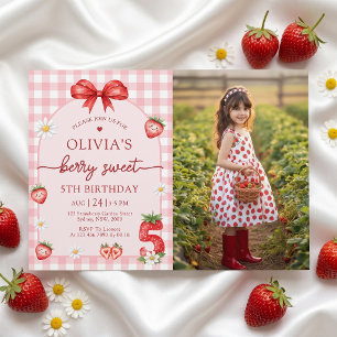 Invitación de cumpleaños número 5 de Bow Berry Swe