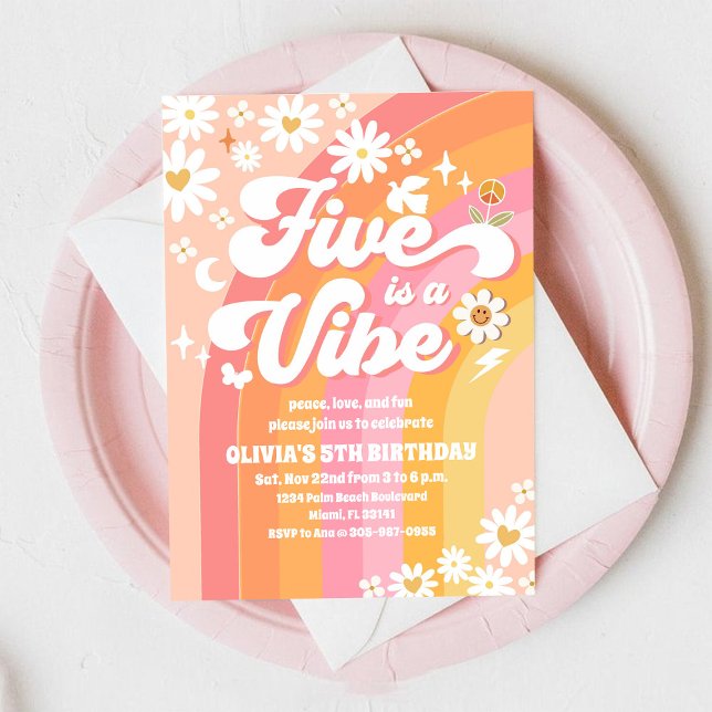 Invitación de cumpleaños número 5 de Groovy Rainbo (Subido por el creador)