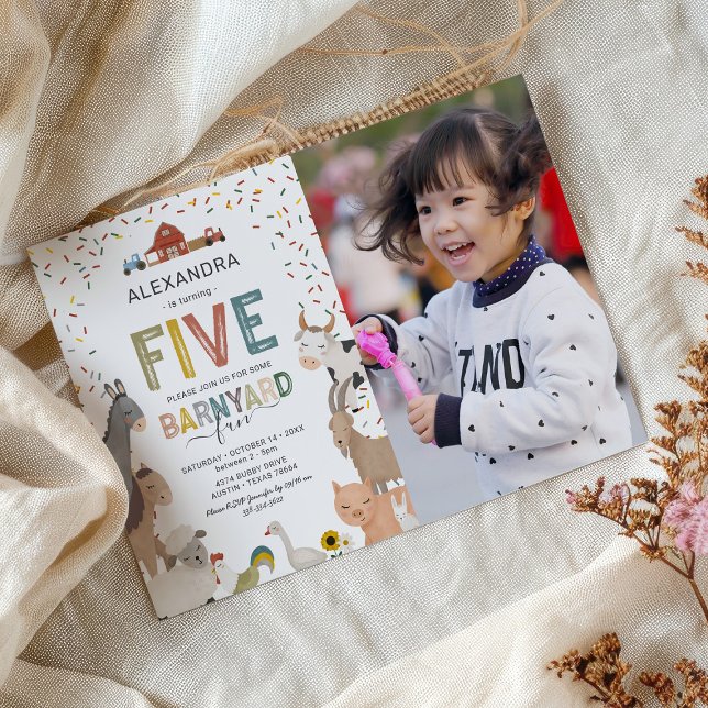 Invitación de cumpleaños número 5 de la granja del (Subido por el creador)