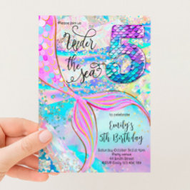 Invitación de cumpleaños número 5 de la Sirena baj