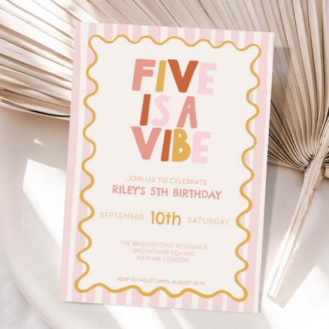 Invitación de cumpleaños número 5 de niña pastel F (Subido por el creador)