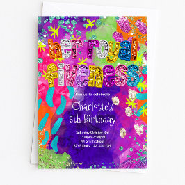 Invitación de cumpleaños número 5 de Royal Fivenes