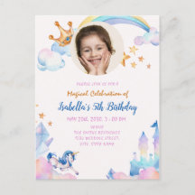 Invitación de Cumpleaños número 5 del Unicornio Má