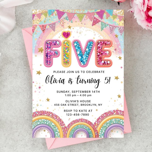 Invitación de cumpleaños número 5 editable con len (Subido por el creador)