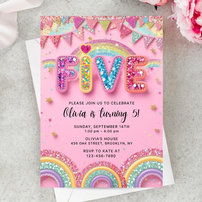 Invitación de cumpleaños número 5 editable con len (Subido por el creador)