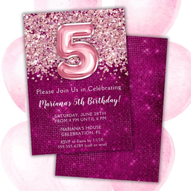 Invitación de cumpleaños número 5 femenina con bri (Subido por el creador)