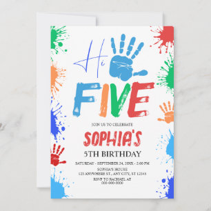 Invitación de cumpleaños número 5 Hi-five High Fiv