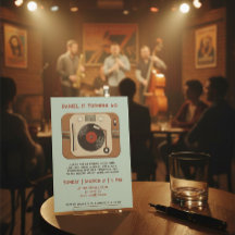 Invitación de cumpleaños número 60 con disco de vi