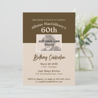 Invitación de cumpleaños número 60 con foto - Marr